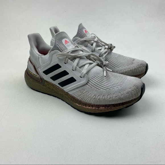 Adidas UltraBoost 20 FV4389 Grey and Signal Coral Running Shoes Size 9 - Picture 3 of 7